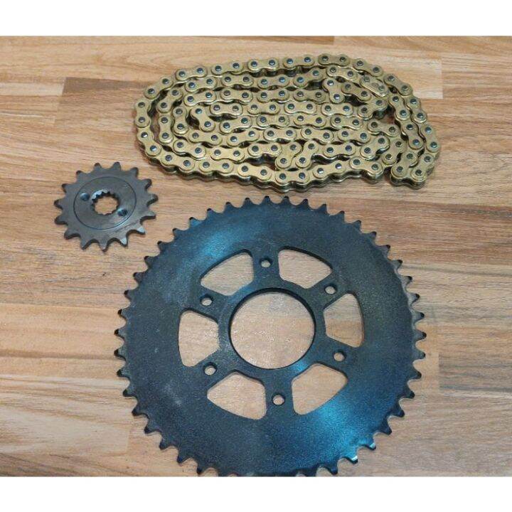 DOMINAR 400 CHAINSET CHAIN SPROCKET SET 15/45 520 seamless GOLD CHAIN