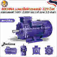 BOCHIMA มอเตอร์ไฟฟ้า 220 โวลท์ 5.5 แรงม้า ความเร็วรอบ 2800 รอบ/นาที เพลา 28มม Model 502800220VK25A(YL112L-2) ลวดทองแดงแท้ 100% ร้านคนไทย มีของพร้อมส่งใน 24 ชม DEX