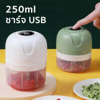 เครื่องบดกระเทียม 250ml เครื่องบดอาหาร เครื่องปันพริก ชาร์จ usb เครื่องบดสับ เครื่องปั่นพริก เครื่องเทศ เครื่องปั่นบด garlic crusher ezliving