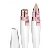 ZZOOI 2 in 1 Electric Eyebrow Trimmer Painless Eye Brow Epilator For Women Makeup Mini Razors Portable Facial Hair Removal Shaver