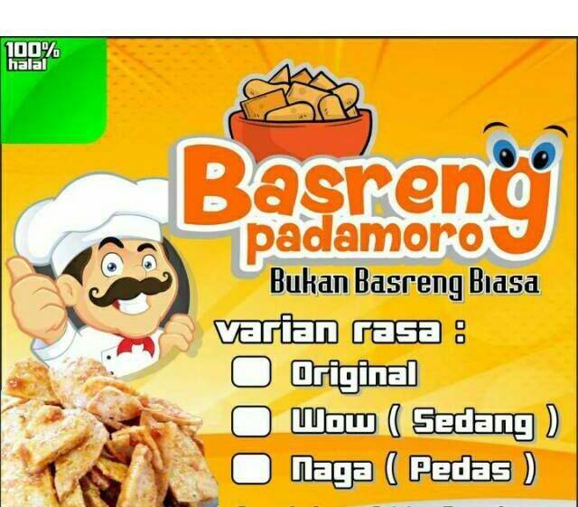 cetak dan desain label/ logo basreng / usaha basreng/ bareng pedas ...