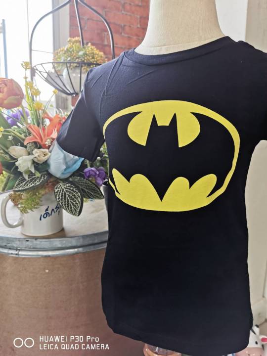 เสื้อยืด สกรีนลาย Batman สีดำ งานช้อป 220 size 1-12y