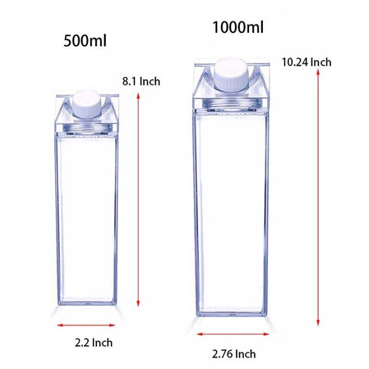 กล่องพกพาแบบใสกระบอกน้ำพลาสติกใสขนาด500มล-1000มล-สำหรับขวดนมชาน้ำผลไม้แก้วน้ำปราศจากสาร-bpa