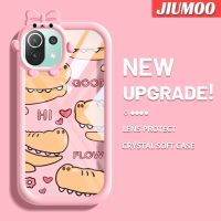 เคส JIUMOO สำหรับ Xiaomi 11 Lite 5G 11 Lite 5G Ne เคสลายการ์ตูน Love Crocodile Patten สีสันสดใสรูปมอนสเตอร์ตัวน้อยน่ารักนิ่มสำหรับเลนส์เคสมือถือกันกระแทกแบบใสเรียบง่ายฝาครอบป้องกันซิลิโคนความคิดสร้างสรรค์โปร่งใส