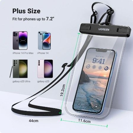 ugreen-7-2-inch-ipx8-waterproof-phone-case-bag-for-iphone-14-13-12-pro-max-protective-case-universal-swimming-pouch-bag