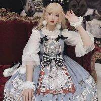 ชุดเดรสโลลิต้าโกธิควินเทจของเด็กผู้หญิงชุดเดรส Lolita Jsk สีเข้มสำหรับงานศพผู้หญิงชุดมีสายพังค์แขนกุดฮาราจูกุ