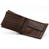 POLO HILL Mens Brown RFID Blocking Genuine Leather Bi-Fold Wallet C-PHW-6032-AB