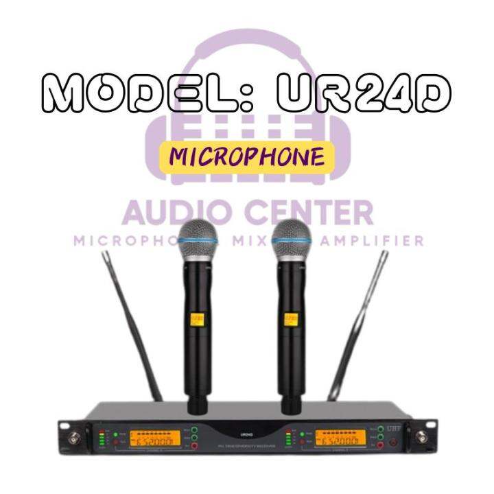 Wireless Microphone UR24D 2 handheld microphones 800MHZ UHF FM 150M