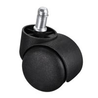 uxcell 2-inch Swivel Casters Nylon Twin Wheels Universal 11mmx22mm Stem Caster Wheel Black 10pcs