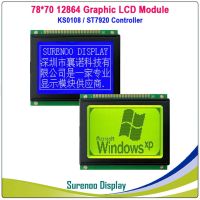 2.7 78X70MM 12864 Graphic Matrix LCD Module Display Screen KS0108 ST7920 Controller Yellow Green Blue LCD with LED Backlight