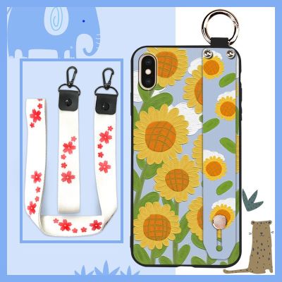 Soft Case sunflower Phone Case For iphone XS max Lanyard Silicone Anti-dust Waterproof protective cartoon Shockproof