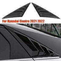 Rear Window Louver Shutter Trim Cover for Hyundai Elantra 2021-2023 Air Vent Scoop Shade Decorate Bright Black