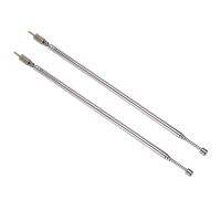 Pair 62.5cm 24.6 quot; 4 Section Telescopic Stainless Steel AM FM Radio Universal Antenna