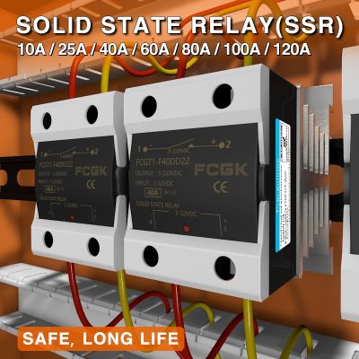 ✕❈ 10A SSR 25A Solid State Relay 40A Output 3-32VDC 24-480VAC 220V Single Phase DC TO AC 40A Relay SSR HeatSink SSR 40DA