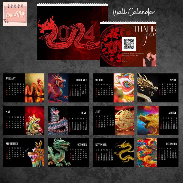 2024 Dragon Wall Calendar Lazada PH