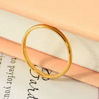 18K Titanium Couple Ring Women Fashion Simple And Smooth Titanium Ring Rose Gold Ring