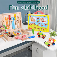 Wooden Tool Toy Education Tool Kit Toy STEM Construction Tool Toy DIY Assemble Tool Set for 3+ Years Old Kids