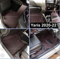 พรมรถยนตร์ 6D,7D Toyota Yaris 2020-2021,  และปี 2014-2019เข้ารูปตรงรุ่น ระบุปีรถในแชท (พร้อมส่ง แถม 3 !!!)