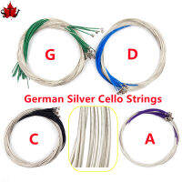 10ชุด ((A-D-G-C)) คุณภาพสูงเยอรมัน Silver CELLO Strings 44 34 14 14 18, CELLO อะไหล่และอุปกรณ์เสริม