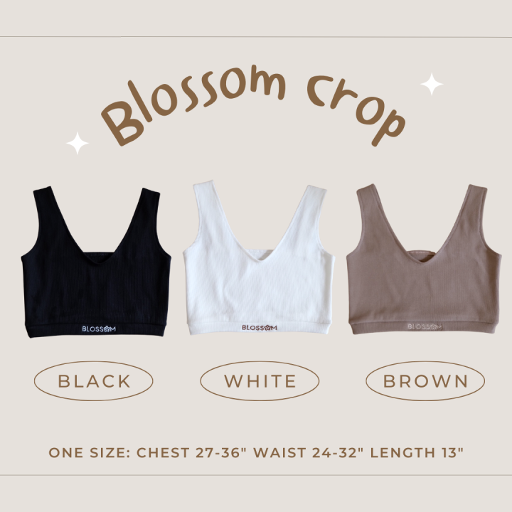 ล้อตใหม่พร้อมส่งเติมของแล้วค่า-blossom-crop-3สี-เสื้อกล้ามครอป-มีดีเทลปักชื่อแบรนด์-ผ้าเนื้อดีใส่สบาย-แมตช์ได้หลายลุคเลยค่ะ-top