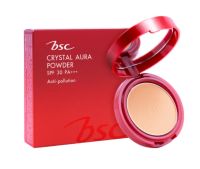 ( มีคูปองส่งฟรี / 5.7 กรัม / C2  ) BSC CRYSTAL AURA POWDER SPF 30 PA+++ แป้งแต่งหน้าเนื้อสัมผัสเนียนละเอียดบางเบา