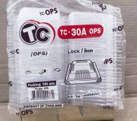 กล่องใส TC - 30A (OPS) ฝาล็อคได้ ไม่เป็นไอน้ำ แพคละ 100 ใบ ยี่ห้อTC