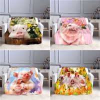 New Style Cute Cartoon Pig Animal Blanket Beautiful Blanket for Bedroom Couch Blanket Animal Pattern Blanket Flannel Blanket Queen Size