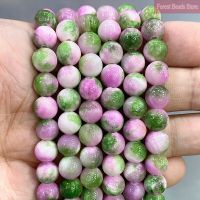 Natural Stone Green Pink Persian Jades Round Loose Beads DIY Handmade Bracelet Earrings for Jewelry Making 15 6/8/10/12mm DIY accessories and others