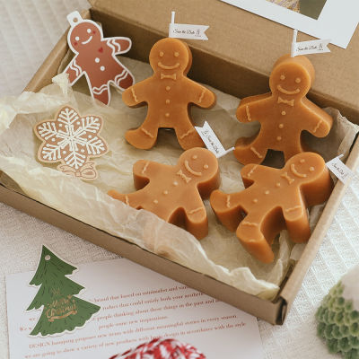 【CW】1PC Gingerbread Man Christmas Scented Candle Aromatpy Creative Festive Atmosphere Decoration Small Ornaments