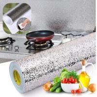 Kitchen Stove Stickers Waterproof Aluminum Foil Oil-proof Anti-fouling High Temperature Self adhesive Wall Sticker 40*100 cmAdhesives Tape