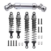 2 Set RC Car Part: 1 Pcs Rear Center Drive Shaft CVD Transmission Shaft &amp; 1 Set Oil Filled Front + Rear Shock Absorber