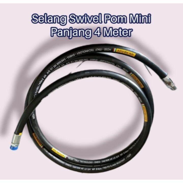 Selang Hitam Pom Mini Panjang -+ 4 Meter /Type R1 Kawat Baja / Hose ...