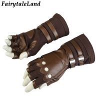 Halloween Superhero Cosplay Captain Gloves War Soldier Costume Accessories Faux Leather Cycling Handwear