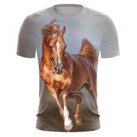 Quarter Horse Racing Men T-Shirts Funny Western Cowboy Clothes Summer Short Tops 3D Print Animal Male Casual Breathable Tees