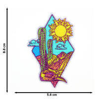 JPatch - ดอกทานตะวัน ทะเลทราย ดอกไม้ เก๋ไก๋ ตัวรีดติดเสื้อ อาร์มรีด อาร์มปัก มีกาวในตัว การ์ตูนสุดน่ารัก งาน DIY Embroidered Iron/Sew on Patches