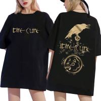 Limited Edition Brin Rock Band The Cure เสื้อยืดพิมพ์สองด้านผู้ชายแฟชั่น Vintage หลวม T เสื้อผู้ชายผ้าฝ้ายแท้ Tshirt9449