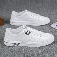 ✇⊕﹉ Summer mens shoes breathable 2023 new all-match sports small white board shoes mens casual leather shoes slip on trendy shoes