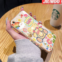 เคส JIUMOO สำหรับ Huawei Y6 Pro 2019เคสการ์ตูนหมีโชคดีใหม่กรอบสี่เหลี่ยมชุบพื้นผิวเคสซิลิกาเจลแบบนิ่มกันกระแทกเคสมือถือรวมเลนส์กล้องถ่ายรูปฝาครอบป้องกัน