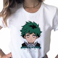 เสื้อยืดผ้าฝ้ายMy Hero Academia Anime Senpai พิมพ์เสื้อยืดสุภาพสตรี Ladie Cal พื้นฐาน O-คอเสื้อสีขาวแขนสั้นผู้หญิงเสื้อยืด,drop Ship