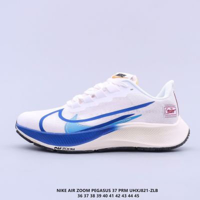 [HOT] ✅Original ΝΙΚΕ Zom- Pegus- 37 "BlackWhite" White and Blue Marathon Leisure Sports Running Shoes Jogging Shoes Breathable {Free Shipping}
