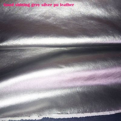 Nice Soft PU Leather Gold/Grey Silver Faux Leather Fabric Shining Stretch Synthetic Leather Fabric Sewing Diy Pants Clothing