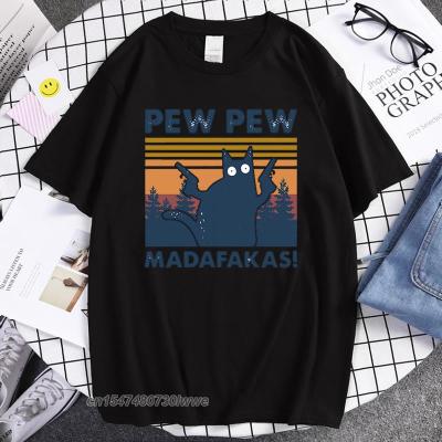 Pew Pew Madafakas Cartoon Funny T-Shirt Mens Casual Hip Hop Tee Shirts Tops Fashion Brand T Shirts