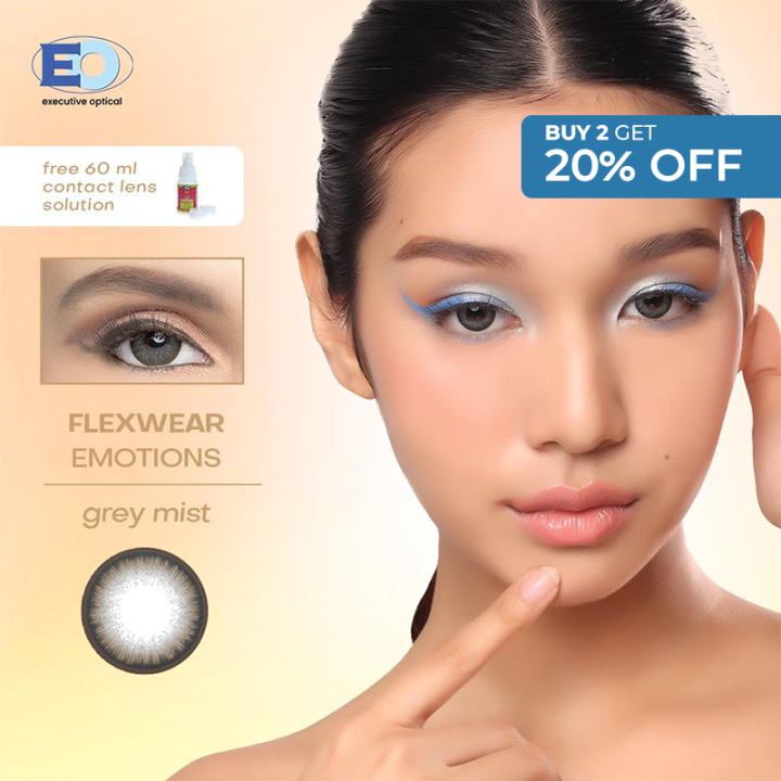 Eo Flexwear Emotions Colored Contact Lenses With Free Solution Grey Mist Good For 1 Year 6857