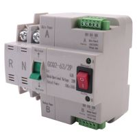 ATS Dual-Power Automatic Transfer Switch Uninterrupted Power 2P 63A AC230V 35mm Rail Installation Transfer Switch