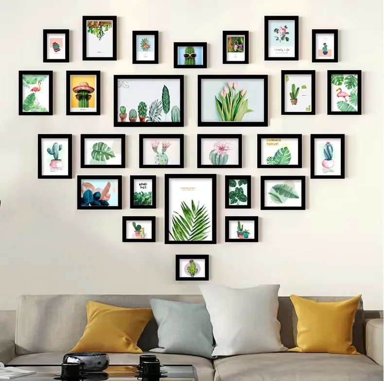 Modern Style Creative Heart Shape Photo Frames For Living Room Hanging Wall  Picture Frame 6 Colors Romantic Decoration 25pcs/set - Frame - AliExpress