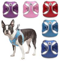 Nylon Dog Harness Vest Breathable Pet Chest Strap Reflective Puppy Harnesses For Small Dogs Cats French Bulldog Walking Supplies Collars