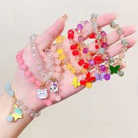 ?สร้อยข้อมือ? กำไลแขนคริสตัล V4 กำไล1 เส้น 2สี จี้การ์ตูนน่ารักๆ สายยืดตามข้อมือ พร้อมส่งจากไทย