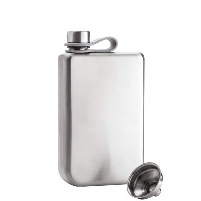 LMETJMA 9oz Hip Flask Set Stainless Steel Hip Flask With Funnel Portable Hip Flask For Liquor Whiskey Vodka With Box For Gift