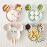 【hot sale】 ☸♝ C01 Mickey Bowl Fork Spoon Set Cute Cartoon Childrens Tableware Shatter-resistant Minnie Big Head Pet Dinner Plate