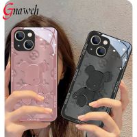 [Chaoke digital branch] เคสสำหรับ iPhone 13 12 11 Pro XS Max Mini X XR 7 8 Plus 3D หมีรุนแรงสามมิติเลนส์กระจกฝาหลังป้องกันการตก